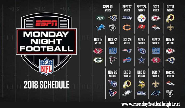 monday night football games 2018